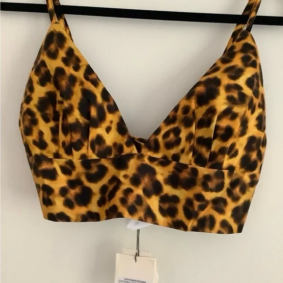 ✨ NWT Sandro Leopard Print Satin Bralette Top Size 0 - Picture 2 of 11